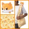 Plushie Tote Bag: Orange Ramen Tote Bag And Orange Shiba Inu Plushie 2 Plushie Tote Bag: Orange Ramen Tote Bag And Orange Shiba Inu Plushie -Atomicempire Outlet 033632910866 big