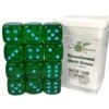 D6 Dice Set: 18mm Translucent Dark Green With Light Blue (12) -Atomicempire Outlet 033823344583 big