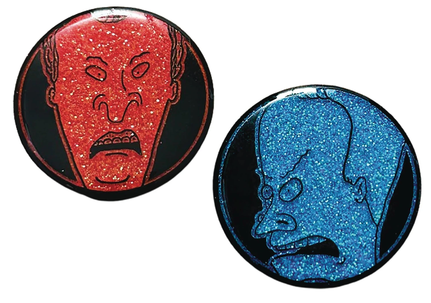 Glitter Pin Set - Beavis And Butt-Head 3 Glitter Pin Set - Beavis And Butt-Head