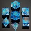 Captured Magic Hand Sanded Sharp Edge Resin Dice - Blue (7) -Atomicempire Outlet 034915100595 big