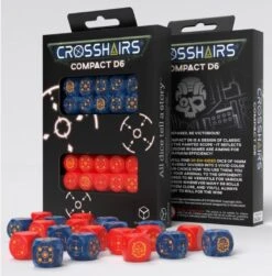 Crosshairs Compact D6 Dice Set: Cobalt And Red