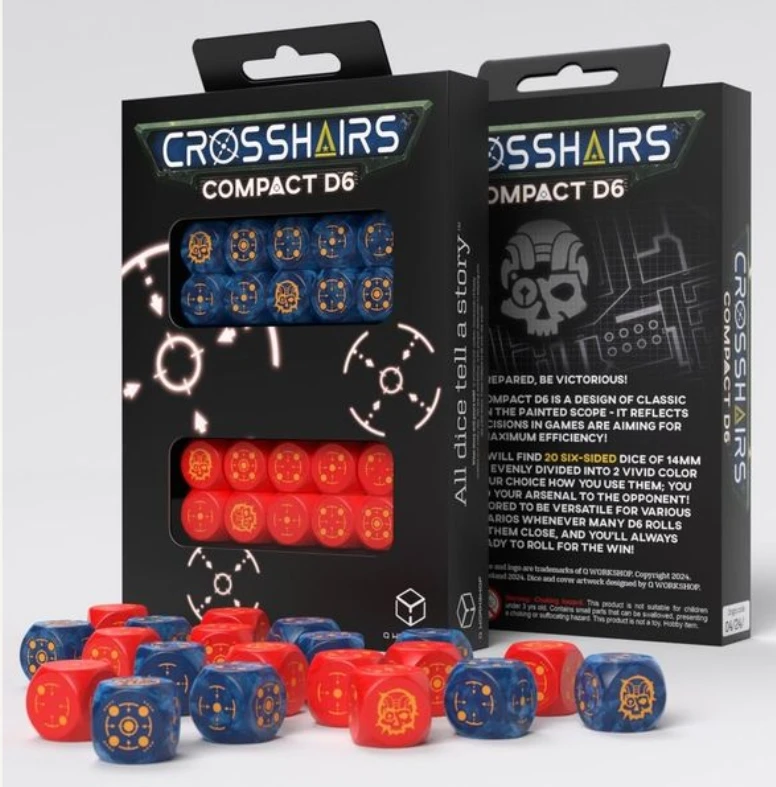 Crosshairs Compact D6 Dice Set: Cobalt And Red 3 Crosshairs Compact D6 Dice Set: Cobalt And Red