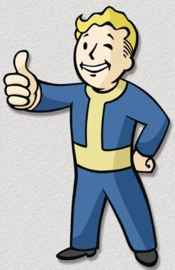 Vault Boy Die-Cut Metal Sign - Fallout