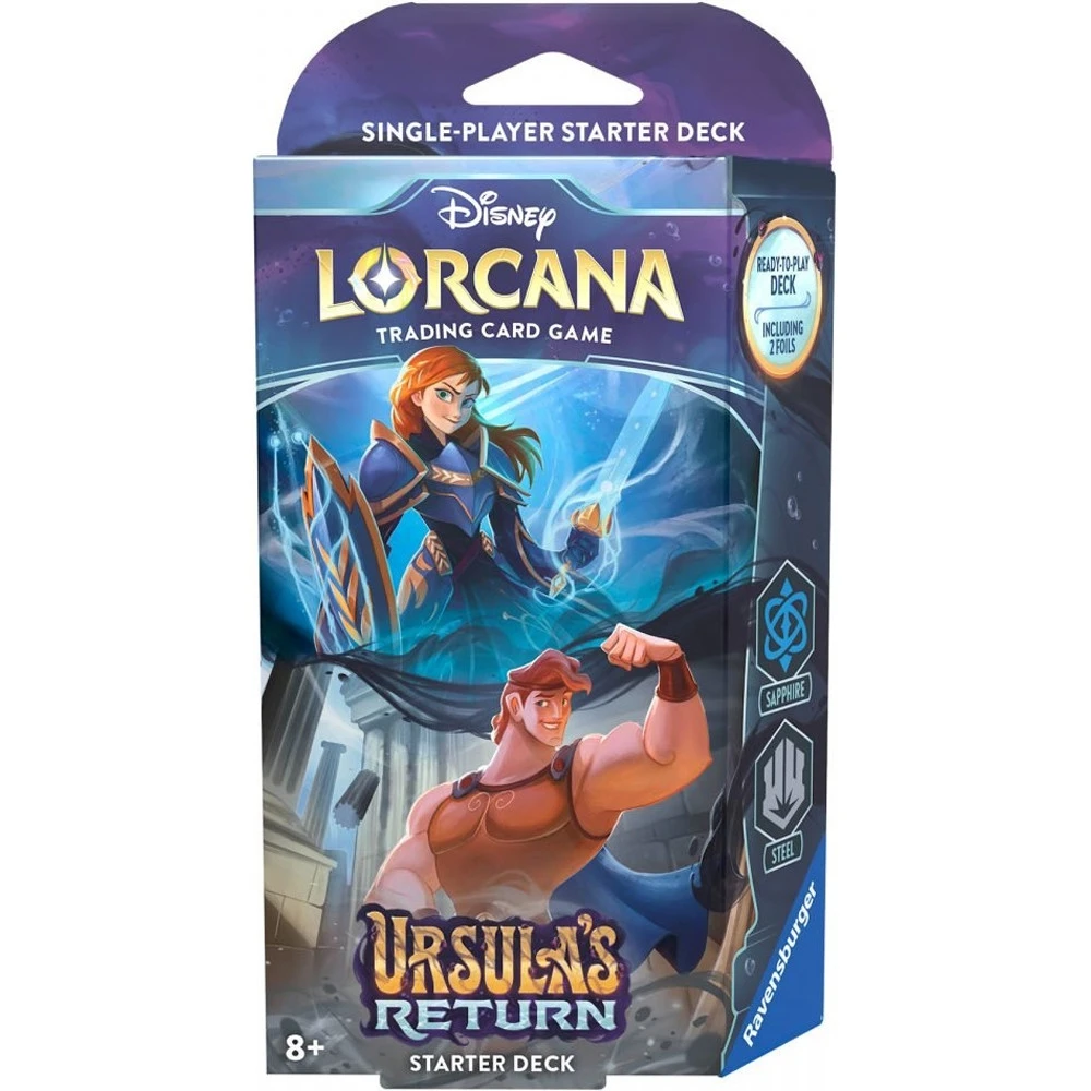 Disney Lorcana TCG: Ursula's Return Starter Deck - Sapphire / Steel - Hercules & Anna 3 Disney Lorcana TCG: Ursula's Return Starter Deck - Sapphire / Steel - Hercules & Anna