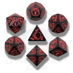 Black & Red Dragons Dice (7)
