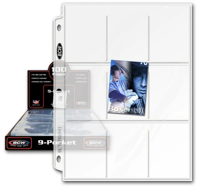 BCW Pro 9 Pocket Card Pages (100) 3 BCW Pro 9 Pocket Card Pages (100)