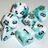 Gemini Poly Set: White & Teal With Black (7) -Atomicempire Outlet 159063349548