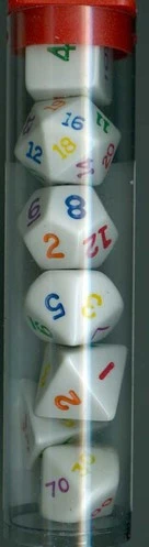 Rainbow Poly Dice 7-Piece Set
